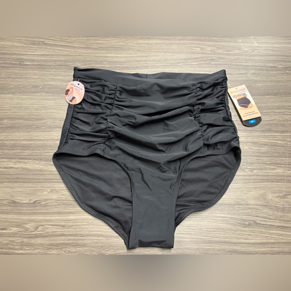 Shapermint High Waisted Control Bikini Bottoms Black Size XL NWT